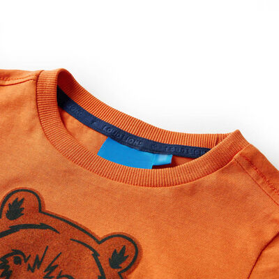 Camiseta infantil de manga larga naranja oscuro 116