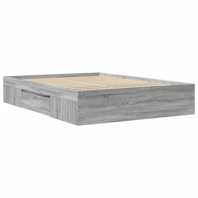 vidaXL Estructura de cama madera de ingeniería gris Sonoma 140x200 cm