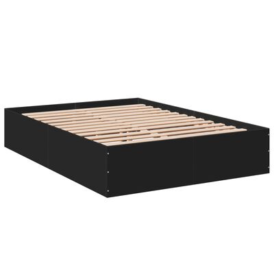 vidaXL Estructura de cama madera de ingeniería negra 135x190 cm