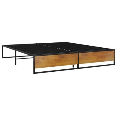 vidaXL Estructura de cama sin colchón metal negro 160x200 cm