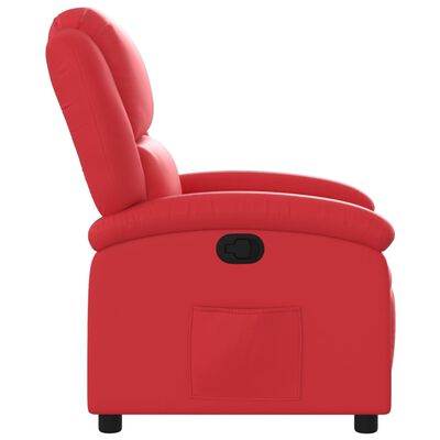 vidaXL Sillón reclinable de cuero sintético rojo