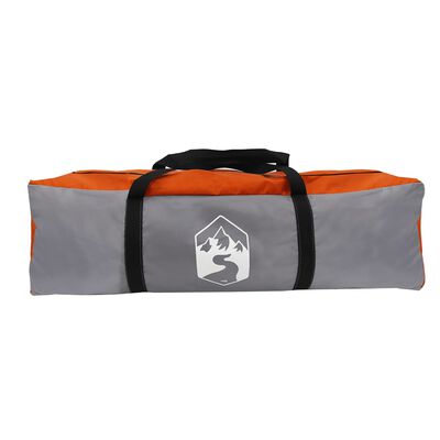 vidaXL Tienda de camping con túnel 4 personas impermeable gris naranja