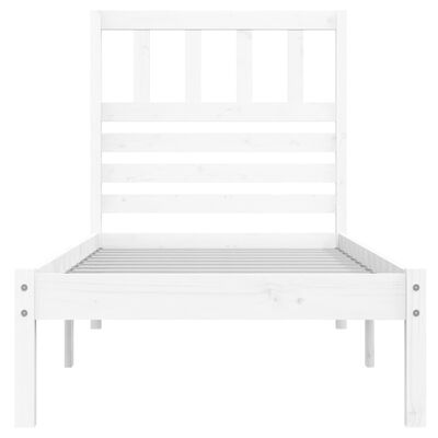 vidaXL Estructura de cama sin colchón madera maciza blanca 75x190 cm