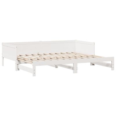 vidaXL Sofá cama nido con cajones madera maciza pino blanca 80x200 cm