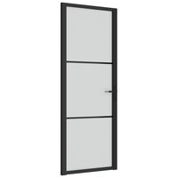 vidaXL Puerta interior de vidrio y aluminio negro mate 76x201,5 cm