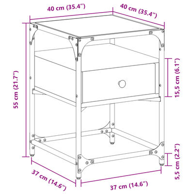 vidaXL Mesitas noche 2 uds madera ingeniería roble Sonoma 40x40x55 cm