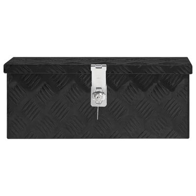 vidaXL Caja de almacenaje de aluminio negro 50x15x20,5 cm