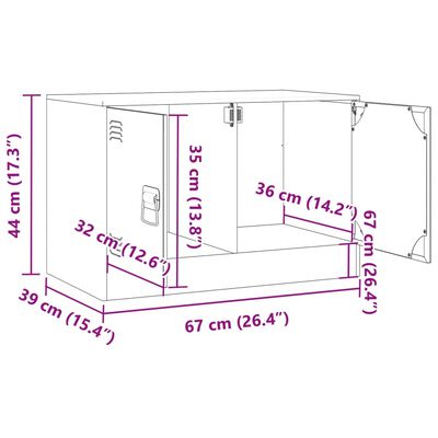 vidaXL Mueble para TV de acero verde oliva 67x39x44 cm