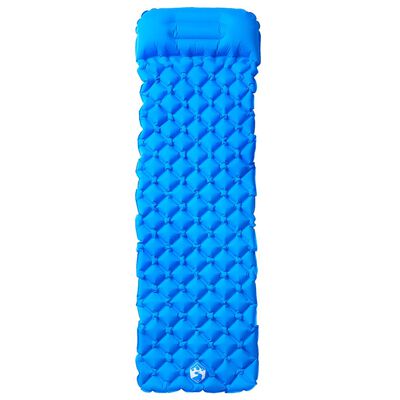 vidaXL Colchón de camping inflable con almohada 1 persona azul