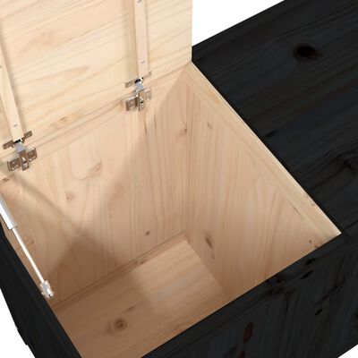 vidaXL Baúl para la colada madera maciza de pino negro 88,5x44x66 cm