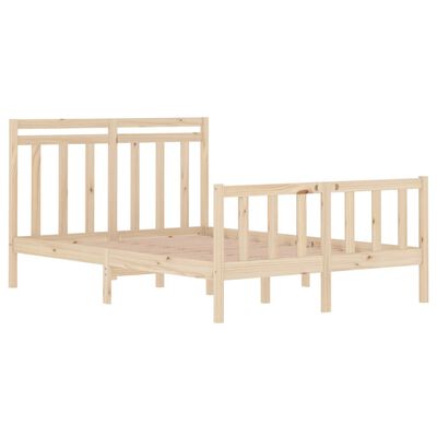 vidaXL Estructura de cama de matrimonio madera maciza 135x190 cm