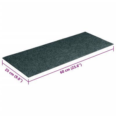 vidaXL Alfombrilla autoadhesiva escalera 15 uds verde 60x25 cm