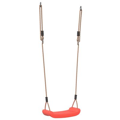 vidaXL Columpio para niños individual con cuerda ajustable rojo