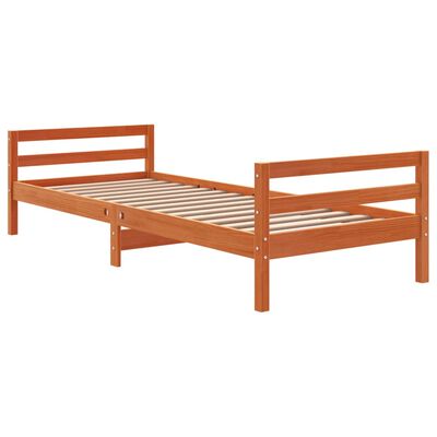 vidaXL Estructura de cama sin colchón madera maciza marrón 90x190 cm