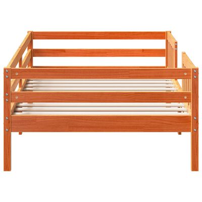 vidaXL Cama sin colchón madera maciza de pino marrón cera 100x200 cm