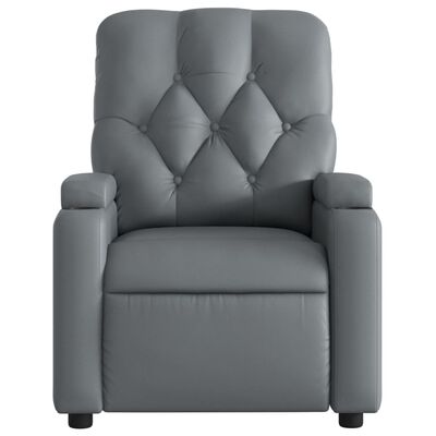 vidaXL Sillón reclinable de cuero sintético gris