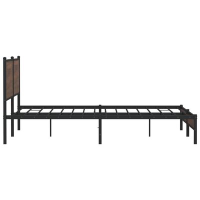 vidaXL Estructura de cama sin colchón metal roble marrón 200x200 cm