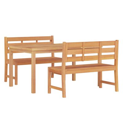 vidaXL Juego de comedor para jardín 3 pzas madera maciza de teca