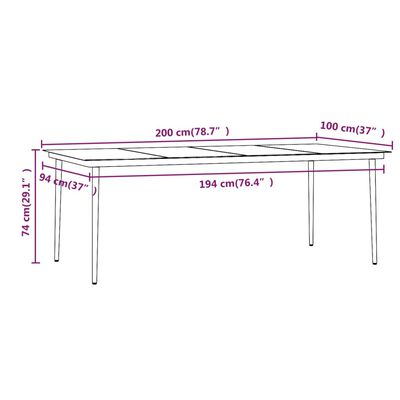 vidaXL Juego de comedor de jardín 7 piezas con cojines negro