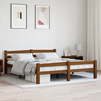 vidaXL Estructura cama sin colchón madera pino marrón miel 160x200 cm