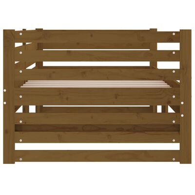 vidaXL Sofá cama extraíble madera maciza pino marrón miel 2x(90x190)cm