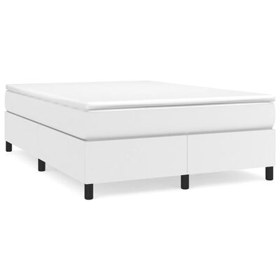 vidaXL Estructura de cama de cuero sintético blanco 140x190 cm