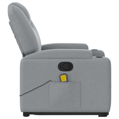 vidaXL Sillón de masaje reclinable de pie de tela gris claro