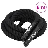 vidaXL Cuerda de batalla poliéster negro 6 m 4,5 kg