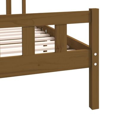 vidaXL Estructura de cama madera maciza marrón miel 140x190 cm