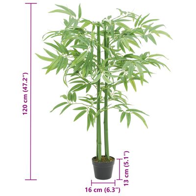 vidaXL Árbol de bambú artificial con 384 hojas verde 120 cm