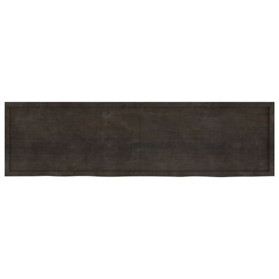 vidaXL Encimera de baño madera tratada marrón oscuro 220x60x(2-6) cm