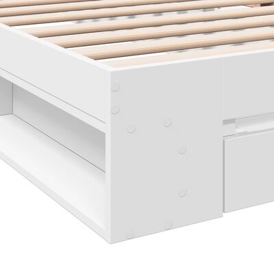 vidaXL Cama con cajón madera de ingeniería blanco 100x200 cm