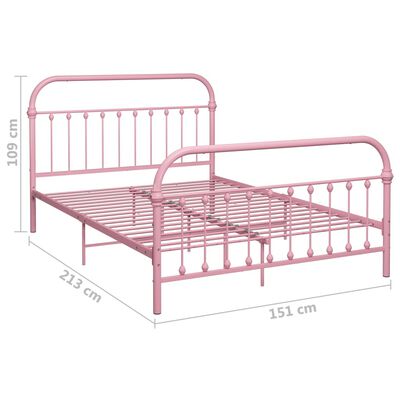 vidaXL Estructura de cama sin colchón metal rosa 140x200 cm