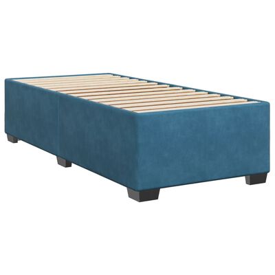 vidaXL Cama box spring con colchón terciopelo azul oscuro 90x190 cm