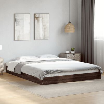 vidaXL Estructura de cama sin colchón madera marrón roble 150x200 cm