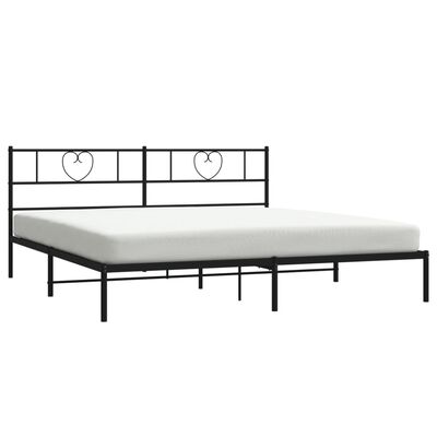 vidaXL Estructura cama sin colchón con cabecero metal negro 193x203 cm