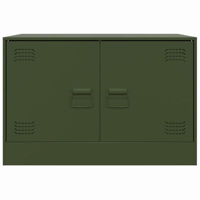 vidaXL Mueble para TV de acero verde oliva 67x39x44 cm