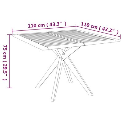 vidaXL Juego de comedor de jardín 5 piezas madera maciza de acacia