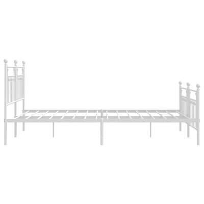 vidaXL Estructura cama metal con cabecero y estribo blanco 160x200 cm