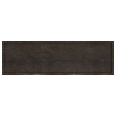 vidaXL Estante pared madera roble tratada marrón oscuro 200x60x(2-4)cm