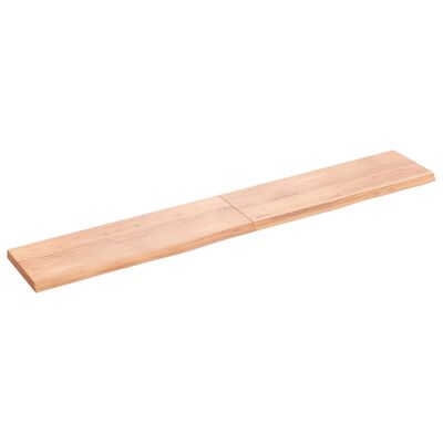 vidaXL Encimera baño madera maciza tratada marrón claro 180x30x(2-4)cm