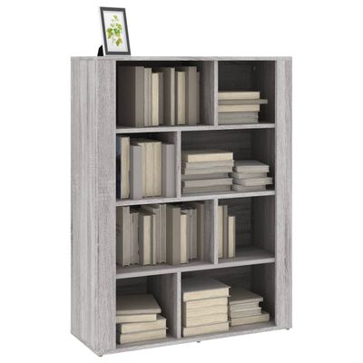 vidaXL Aparador de madera contrachapada gris Sonoma 80x30x106 cm