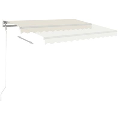 vidaXL Toldo retráctil automático con postes crema 4,5x3 m