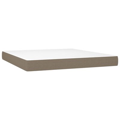 vidaXL Cama box spring colchón y luces LED tela gris taupe 180x200 cm