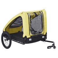 vidaXL Remolque de bicicleta para mascotas amarillo y negro