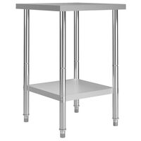 vidaXL Mesa de trabajo para cocina acero inoxidable 60x60x85 cm