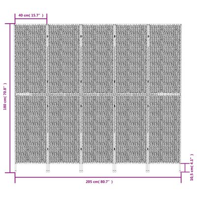 vidaXL Biombo de 5 paneles jacinto de agua 205x180 cm