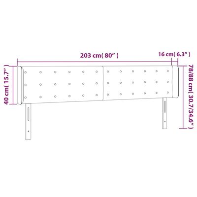 vidaXL Cabecero de cuero sintético blanco 203x16x78/88 cm