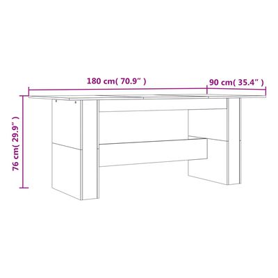 vidaXL Mesa de comedor madera de ingeniería marrón roble 180x90x76 cm