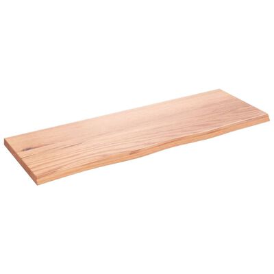 vidaXL Encimera de baño madera maciza tratada marrón claro 80x30x2 cm